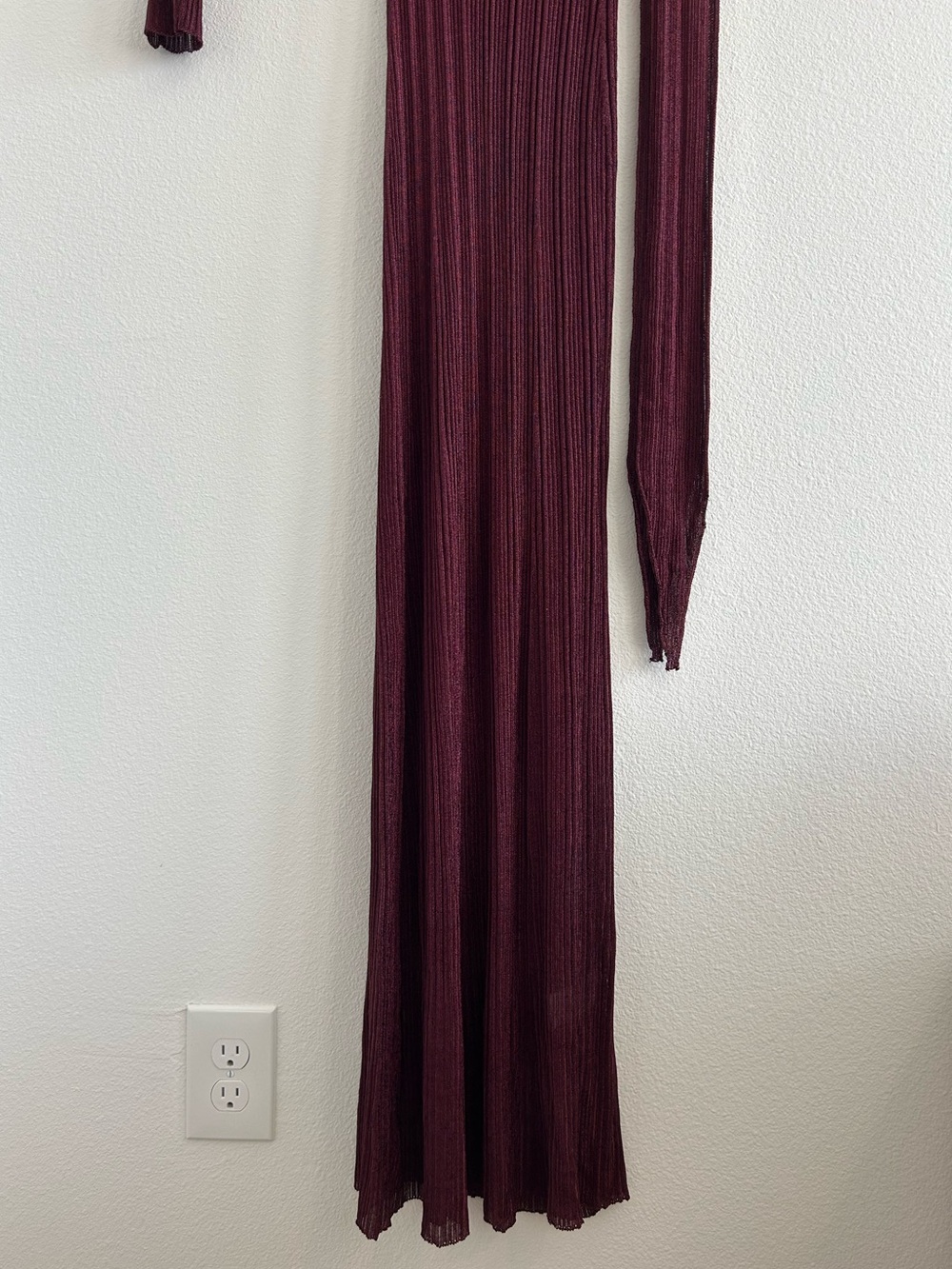 Paco Rabanne Knit Metallic Asymmetrical Lurex Rib Long Dress NEW - Picture 3 of 8